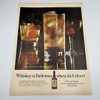Calvert Whiskey 1962 Vtg Print Ad 10.5"x13.5" big cocktails man cave bar art