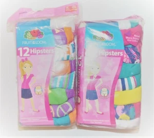 Hanes Girls 12pk Tagless Hipsters Underwear Various Colors Sizes 12 or 14 NIP - Picture 1 of 5