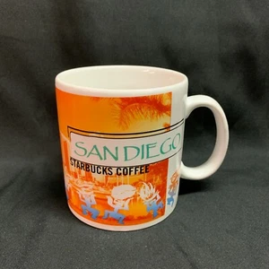 Starbucks San Diego 1999 Collectible Large Coffee Mug Orange and Blue - Picture 1 of 4