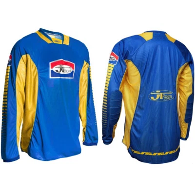 JT RACING JERSEY BLUE YELLOW PRO-TOUR MOTOCROSS MX SHIRT retro evo classic new - Image 1 of 4