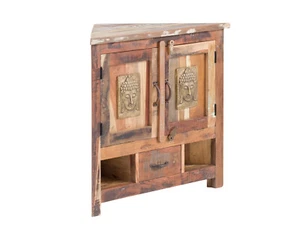 Eck - Waschtisch Sumana Altholz rustikal Buddha Badmöbel Badschrank - Bild 1 von 9