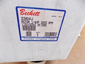 BECKETT 2364U MOTOR 1/4 HP 3450 120 VAC FOR SF & SM BURNERS NEW IN BOX - Picture 1 of 4