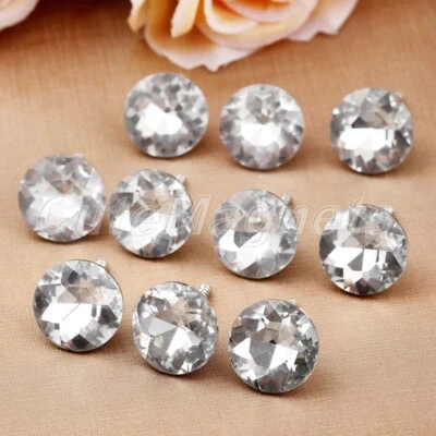 Shiny Gem Flower Female Buckle Pattern Crystal Upholstery Tacks 20mm Sofa Screw - Image 1 of 4