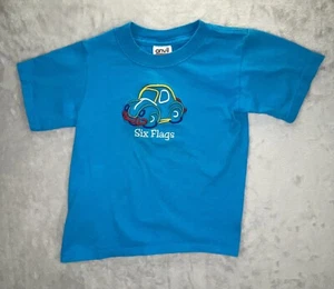 Youth Small Turquoise Six Flags T-shirt - Picture 1 of 8