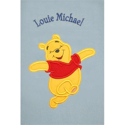 Winnie The Pooh Honey Bear Personalised & Applique Soft Fleece Baby Blanket - Image 1 of 4