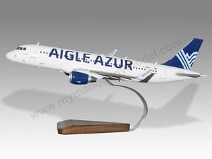 Airbus A320 Aigle Azur Desk Wood Airplane New Model Large Scale 1/100 - Picture 1 of 12