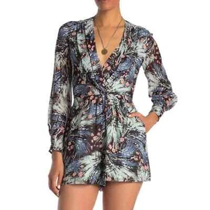 NWT Reiss Alena Grass Print Long Sleeve Romper $350 Size 0 - Picture 1 of 12