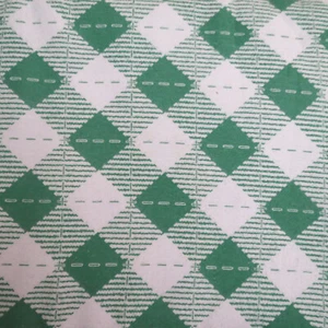 Flannel Fabric Green White Cheater Quilt 2 Yards Craft Material - Picture 1 of 2