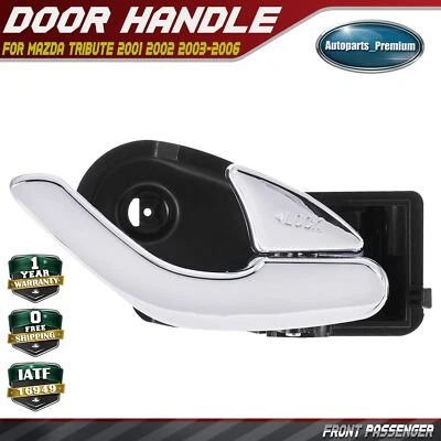 Manija de puerta interior cromada y negra para pasajero delantero para Mazda Tribute 2001-2006 Foto 1 de 4