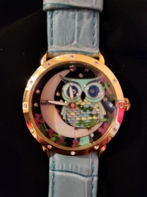 Bertha Mother of Pearl Moon And Owl Watch - Image 1 of 3