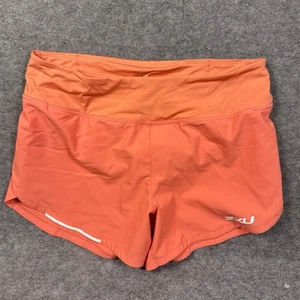 2XU Shorts Womens Small Orange Lined Athletic Atheisure Running Yoga - Picture 1 of 8