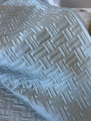 Hotel Collection QUEEN Ice Blue Quilted Coverlet EUC - Image 1 of 4