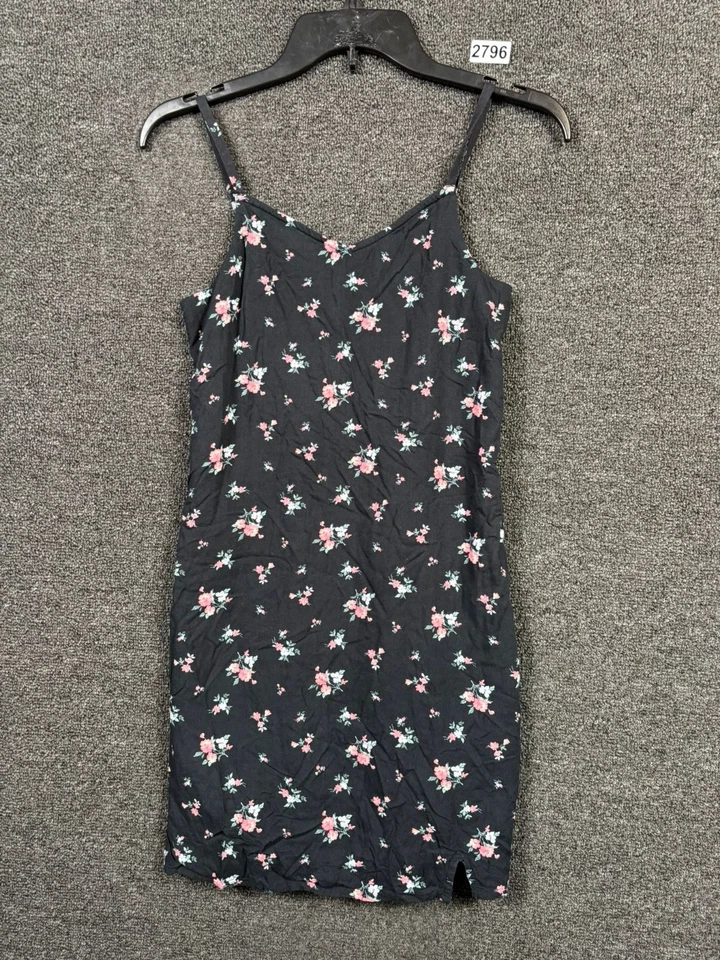 Vestido Solero Abercrombie Niños Floral Correa Espagueti Niñas Talla 13/14 Negro  Foto 1 de 4