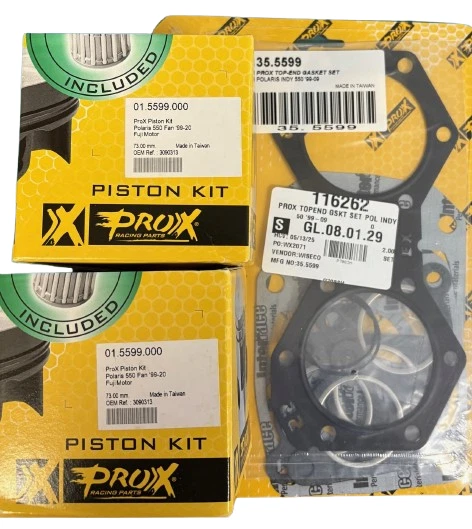 Pro-X Top End Kit for Polaris 550 Fan (pistons, rings,  gaskets, caged bearings) - Image 1 of 1
