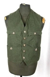 WW2 ERA GERMAN MILITARY GREEN WAISTCOAT VEST - Picture 1 of 14