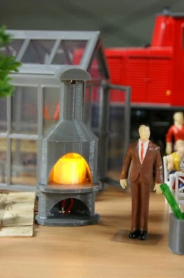 Kamingrill / Gartengrill mit / ohne Beleuchtung-Feuer für Spur G / LGB DIY Grill - Bild 1 von 4