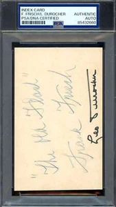 Frank Frisch Leo Durocher PSA DNA Coa Signed 3x5 Index Card Autographed - Picture 1 of 1
