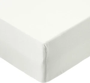 Sábana bajera tamaño king blanca de polialgodón de lujo - Imagen 1 de 1