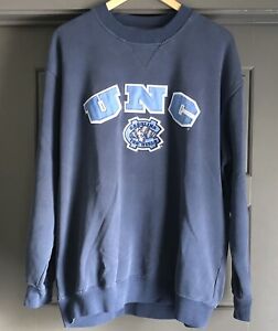 VTG NCAA North Carolina Tar Heels Embroidered Blue Crewneck Sweatshirt Size XL