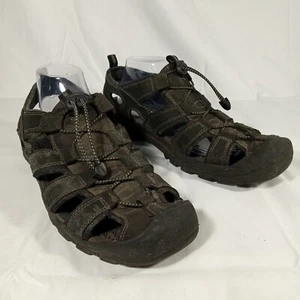 Merona Mens Athletic Sandals Shoes Black Bungee Laces Walking Hiking 10.5 - Picture 1 of 12