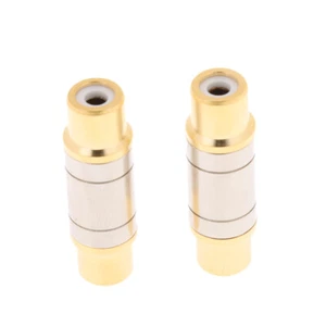 2 Stk. Cinch Buchse Audio RCA Stecker Verbinder Adapter Vergoldet - Picture 1 of 5
