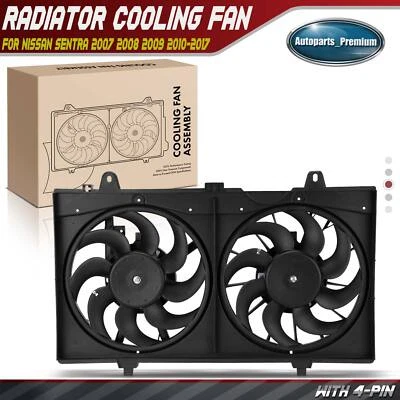 Dual Fan Assembly with shroud for Nissan Sentra 2007 2008 2009 2010 2011-2017 - Image 1 of 4