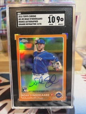 2015 Topps Chrome Noah Syndergaard /25 Rookie Auto Orange Refractor SGC 9 #AR-NS - Image 1 of 3
