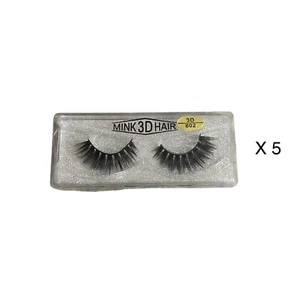 3D Nerz Falsche Wimpern Wiederverwendbar 5 Paar Schwarz Falsies Style 802 - Bild 1 von 1