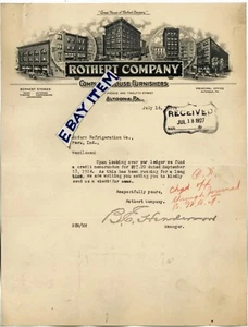 1927 Carta intestata ROTHERT COMPANY Altoona Pennsylvania B.E. HENDERSON York Tyrone - Foto 1 di 1