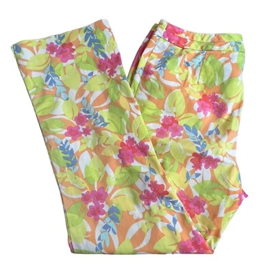 Sigrid Olsen Sport Womens Multicolor Floral Mid Rise Straight Leg Pants 10 - Image 1 of 4