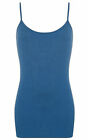 Ladies Womens Plain Colours Stretchy Cami Strappy Vest Top T-Shirt Size Uk 8-26