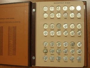 1946-1991 Roosevelt Dime Set 124 Coins (48 Silver) DANSCO w/ Proofs - Picture 1 of 20