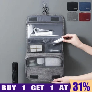 Hanging Toiletry Bag Travel Large Wash Bag for Women Mens Toiletries with Hook - Picture 1 of 23