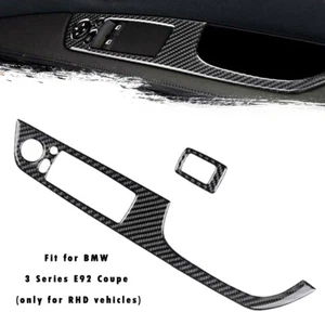 Carbon Fiber Door Window Switch Cover Trim For BMW 3 Series E92 Coupe RHD - Picture 1 of 5