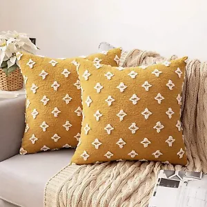 MIULEE Set of 2 Decorative Throw Pillow Covers Rhombic Jacquard Pillowcase Soft  - Picture 1 of 22