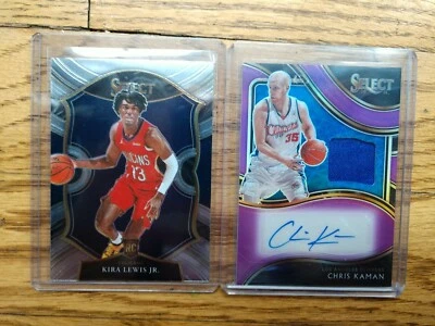 Muestra automática Panini Select Chris Kaman 2020-21 púrpura #/99 y Kira Lewis Jr radiocontrol Foto 1 de 4