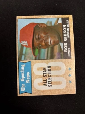1968 Topps - Sporting News All-Stars Bob Gibson #378 - Imagem 1 de 2