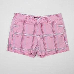 Hurley Girls Size 8 Pink Plaid Short Shorts - Picture 1 of 13
