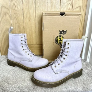 Dr Martens Doc 11821 Pascal Lilac Soft Leather Ankle Boots Size UK 9 EU 43 - Picture 1 of 6
