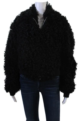 Chaqueta Bomber Bottega Veneta Mujer Negra Lana Cuello Alto Manga Larga Talla S Foto 1 de 4