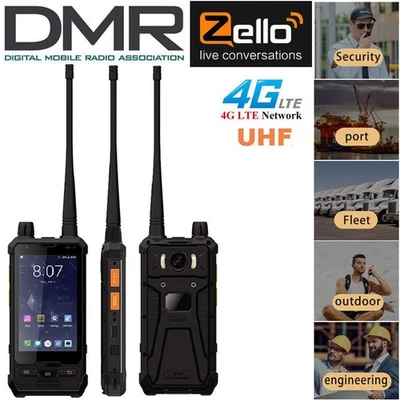 DMR UHF 4G Android Rugged Waterproof Smartphone Zello Walkie Talkie POC P2 PLUS - Image 1 of 4