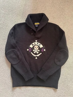 Регби Ralph Lauren черный вязаный свитер M череп эмблема - Изображение 1 из 3