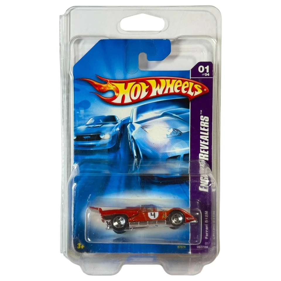 Hot Wheels 2006 Motor Revealers Ferrari 512M coche rojo 1:64 envío combinado $1 Ea Foto 1 de 2