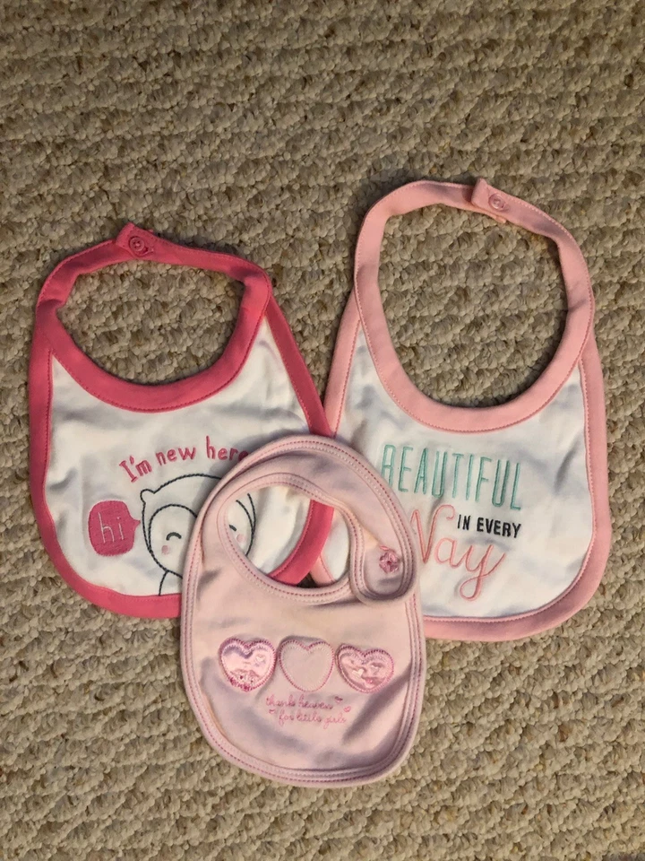 Lote de 3 babadores rosa Carter's Just One You Girl's - Imagem 1 de 2