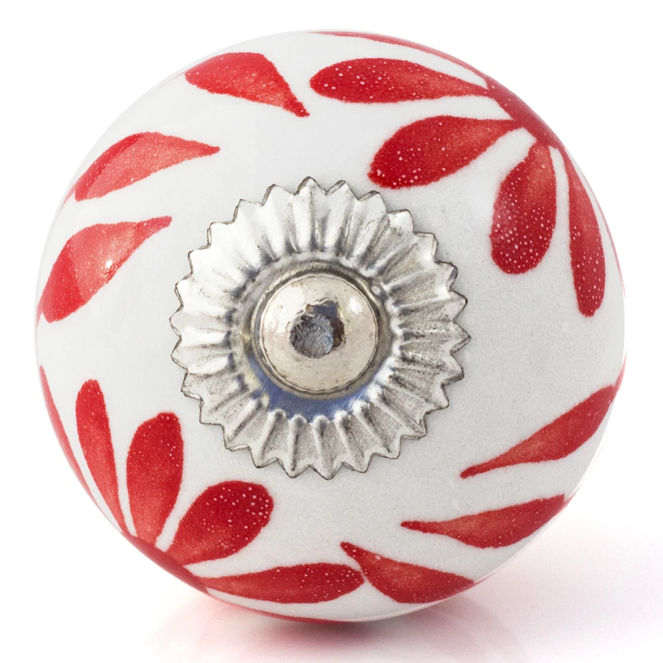 Red brown gold ceramic knobs drawer pulls cupboard door knobs porcelain china - Image 1 of 1