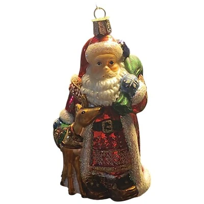 Antiguo Mundo Navidad Nórdico Papá Noel Vidrio Soplado Adorno, 5.5 Pulgadas Foto 1 de 3