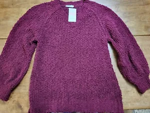 Womans New With Tag XLg Soft Burgandy Long Sleve Sweater - Picture 1 of 8
