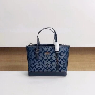 COACH Mollie Tote 25 2way Shoulder Bag Signature Chambray Denim CH228 Outlet New - Image 1 of 4