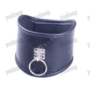 Cuello de cuero sintético cuello postura collar corsé negro - Imagen 1 de 4