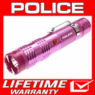 POLICE Stun Gun Pink M12 700 BV Heavy Duty Metal Rechargeable LED Flashlight